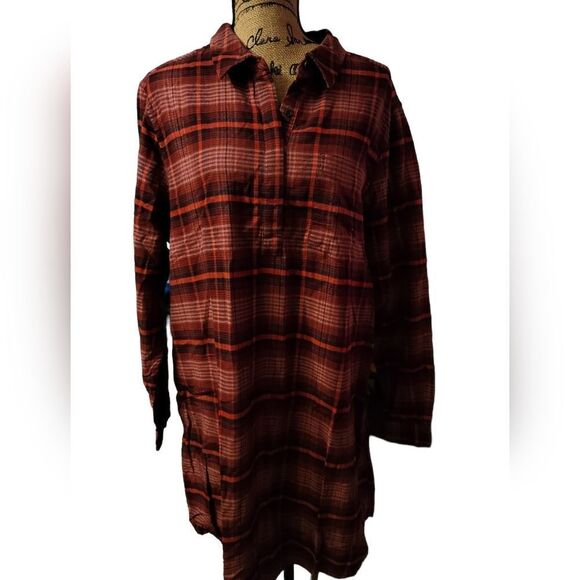 Goodthreads Women's Brushed Flannel Relaxed-Fit  Shirt Dress XXL Missing Beltl - Picture 4 of 11